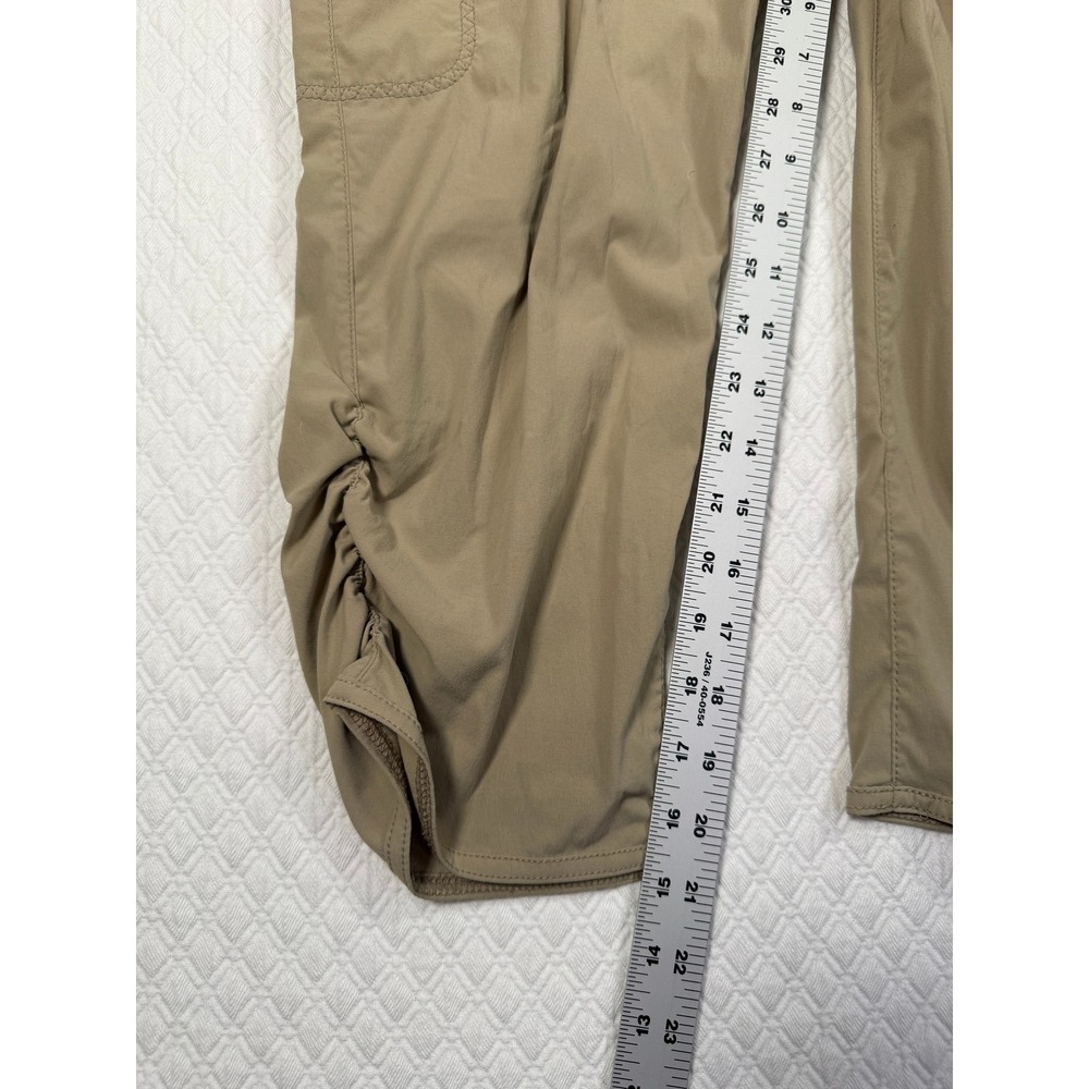 Eddie Bauer Travex Horizon Cargo Capri Pants Womens 4 Khaki Tan Stretch 5524 - Picture 7 of 9